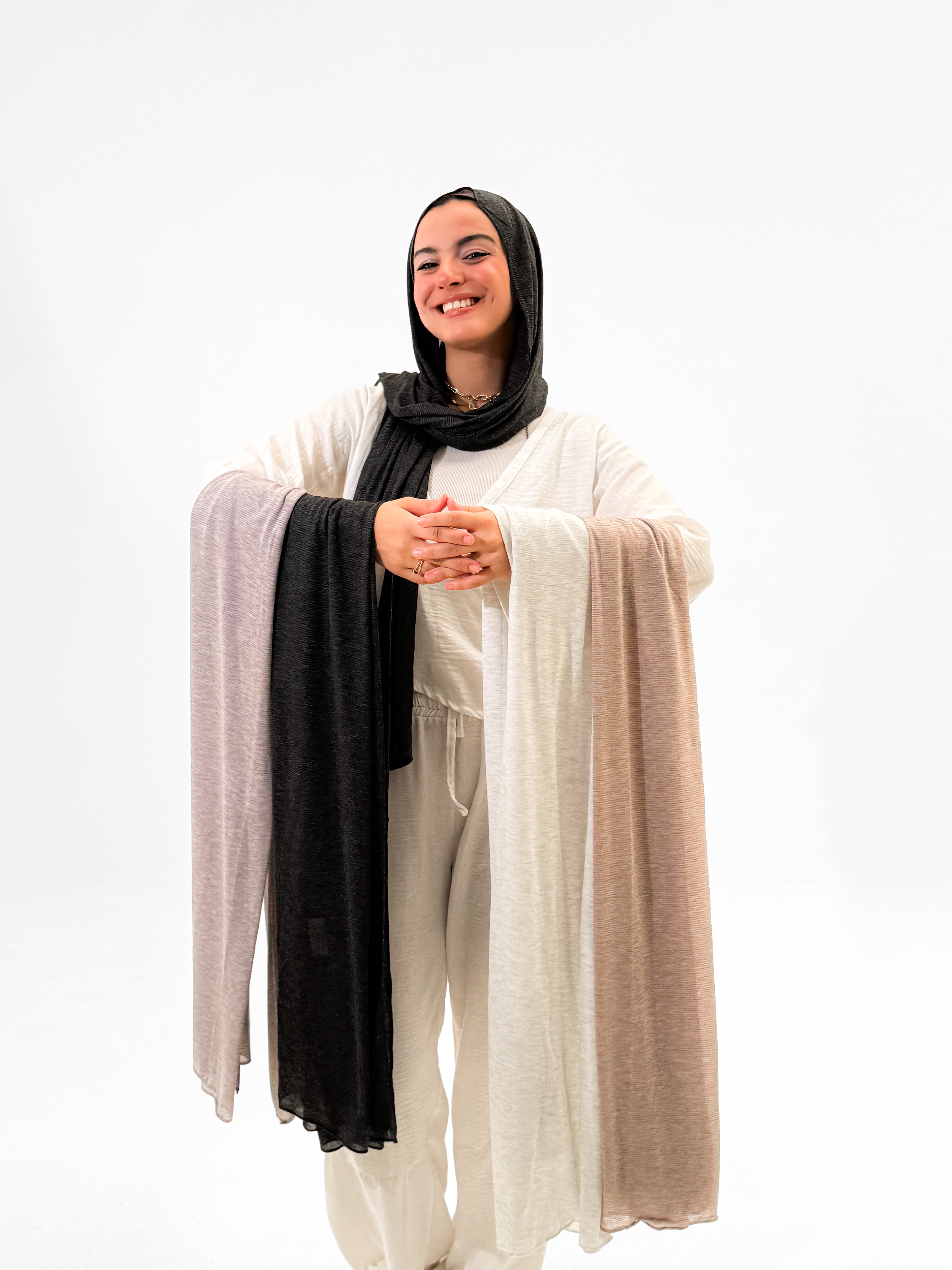 Light Striped Cotton Scarf