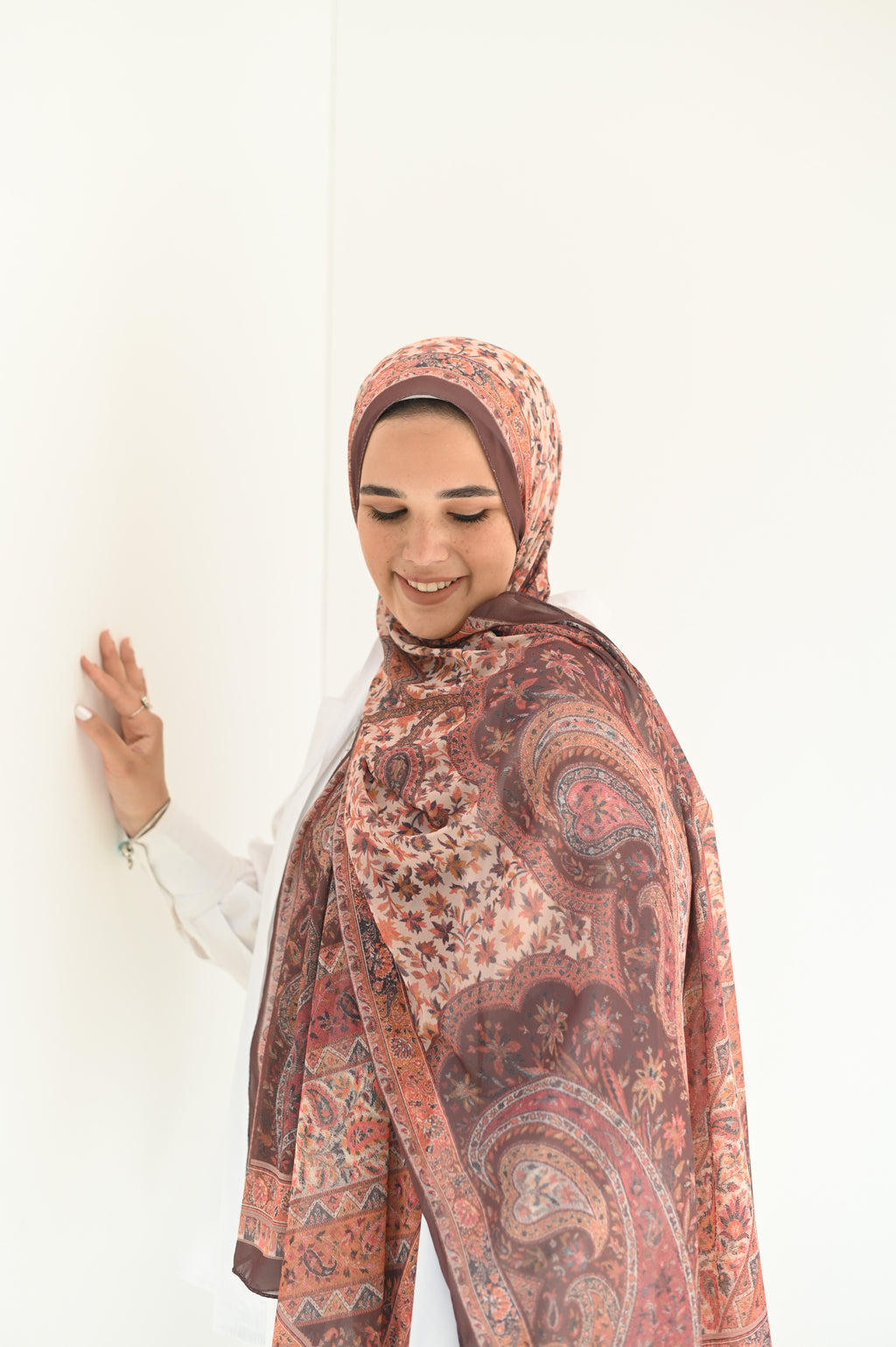 Rustic Bloom Chiffon Scarf