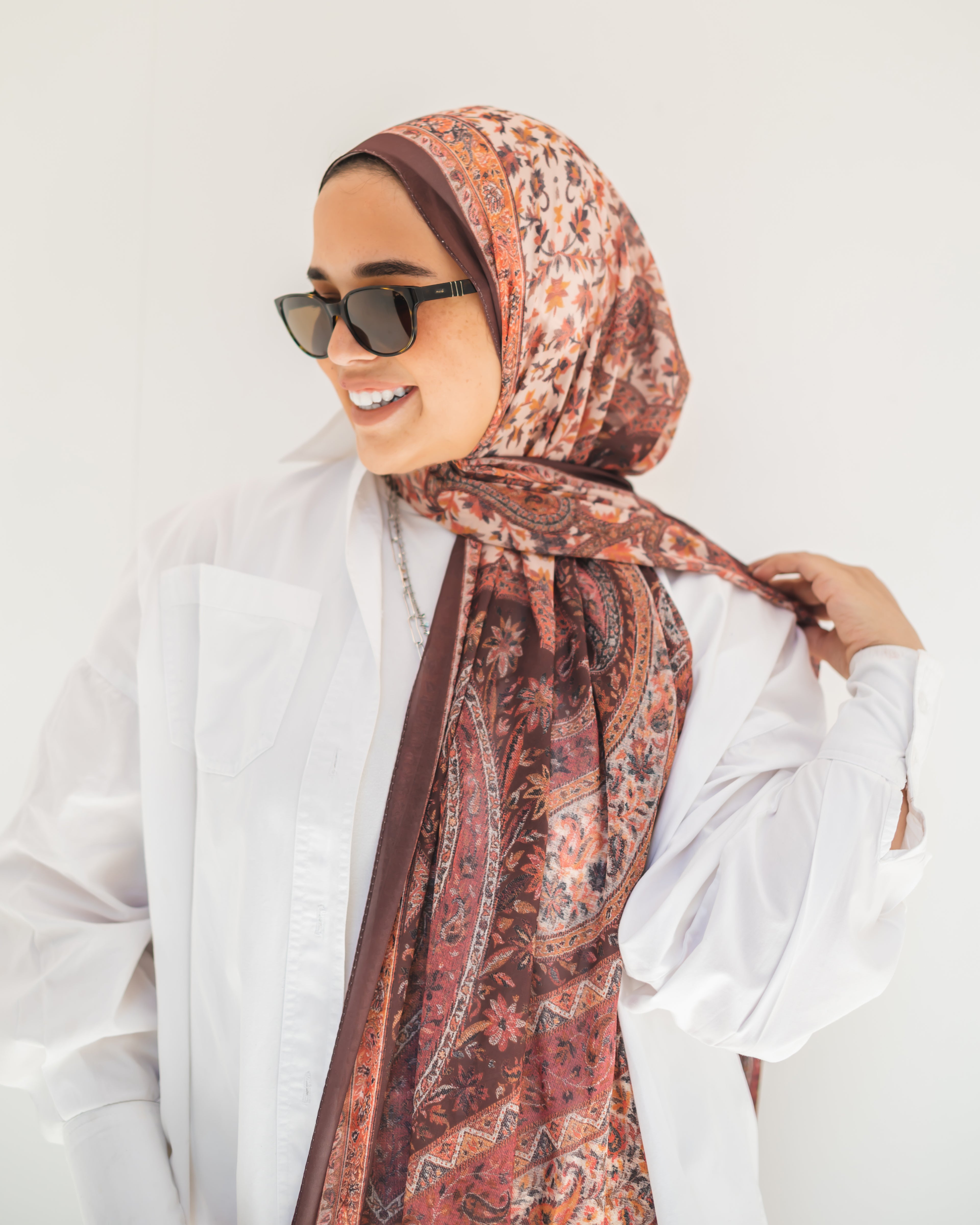 Rustic Bloom Chiffon Scarf