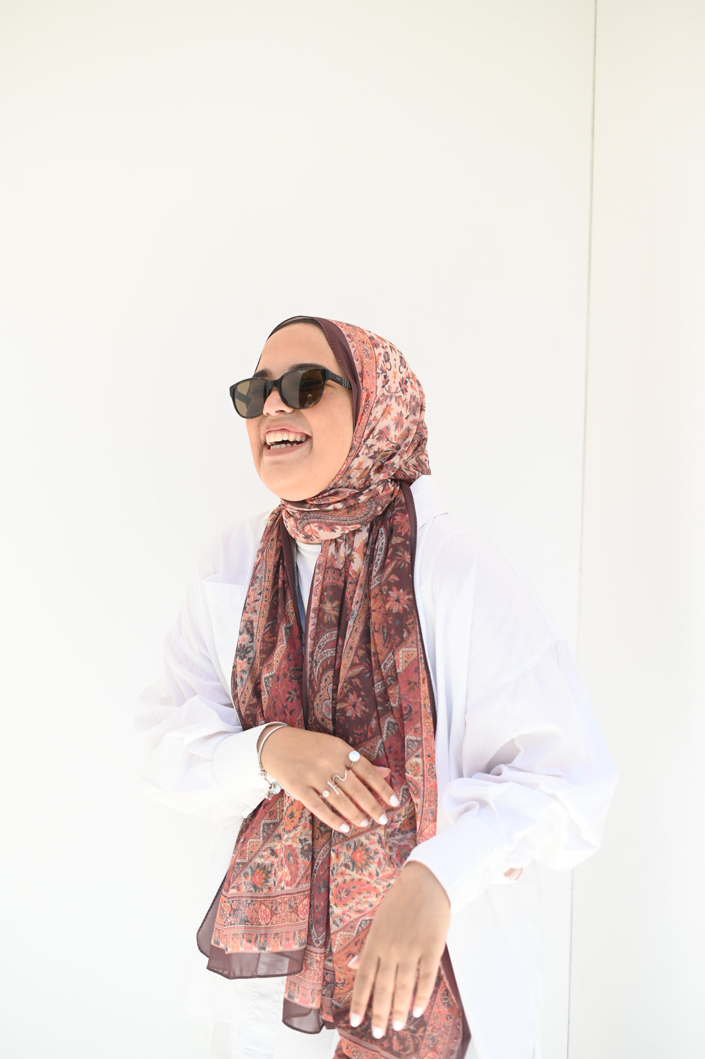 Rustic Bloom Chiffon Scarf