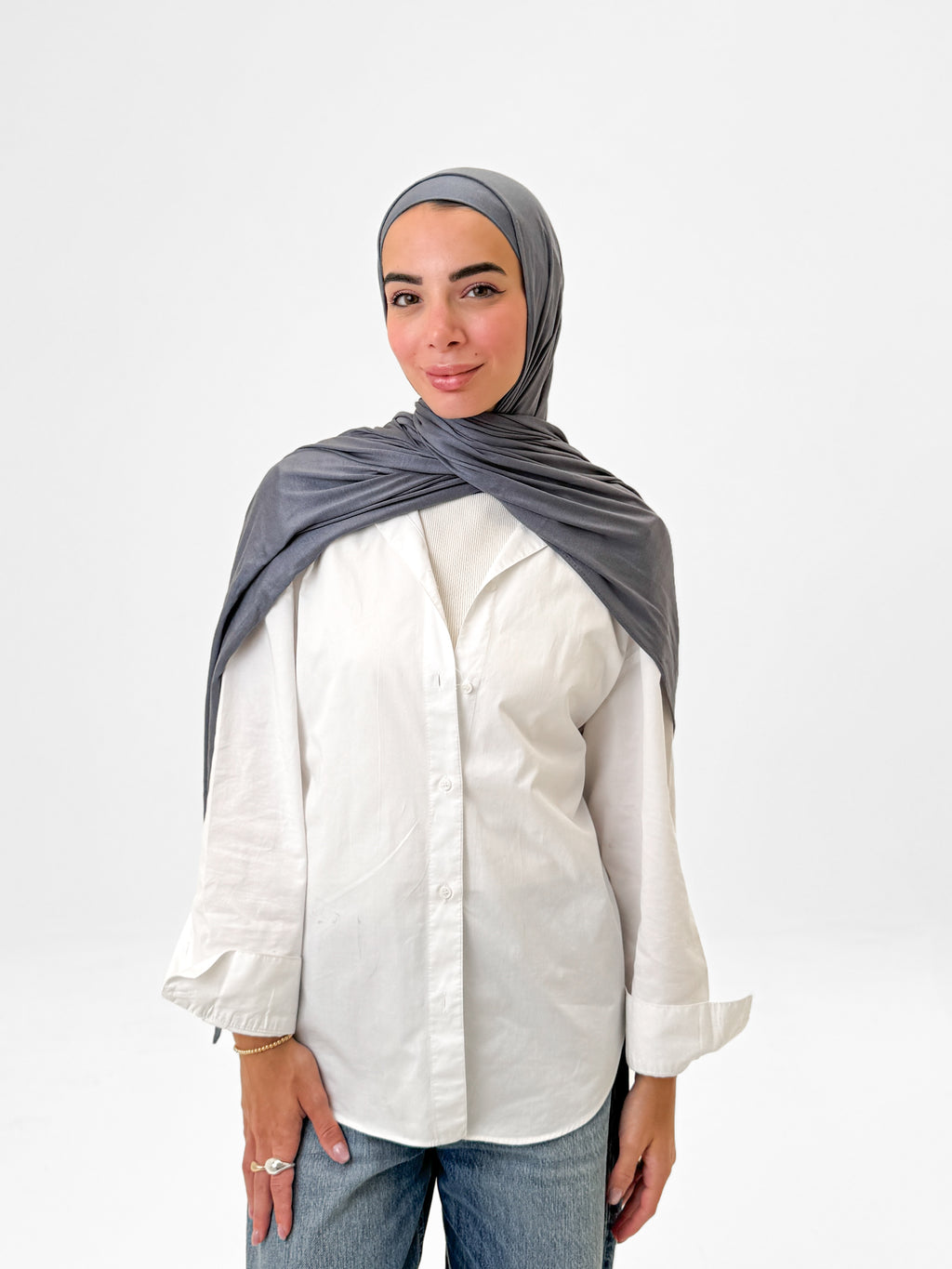 Comfort Lycra Scarf With Matching Cap - Iron Grey