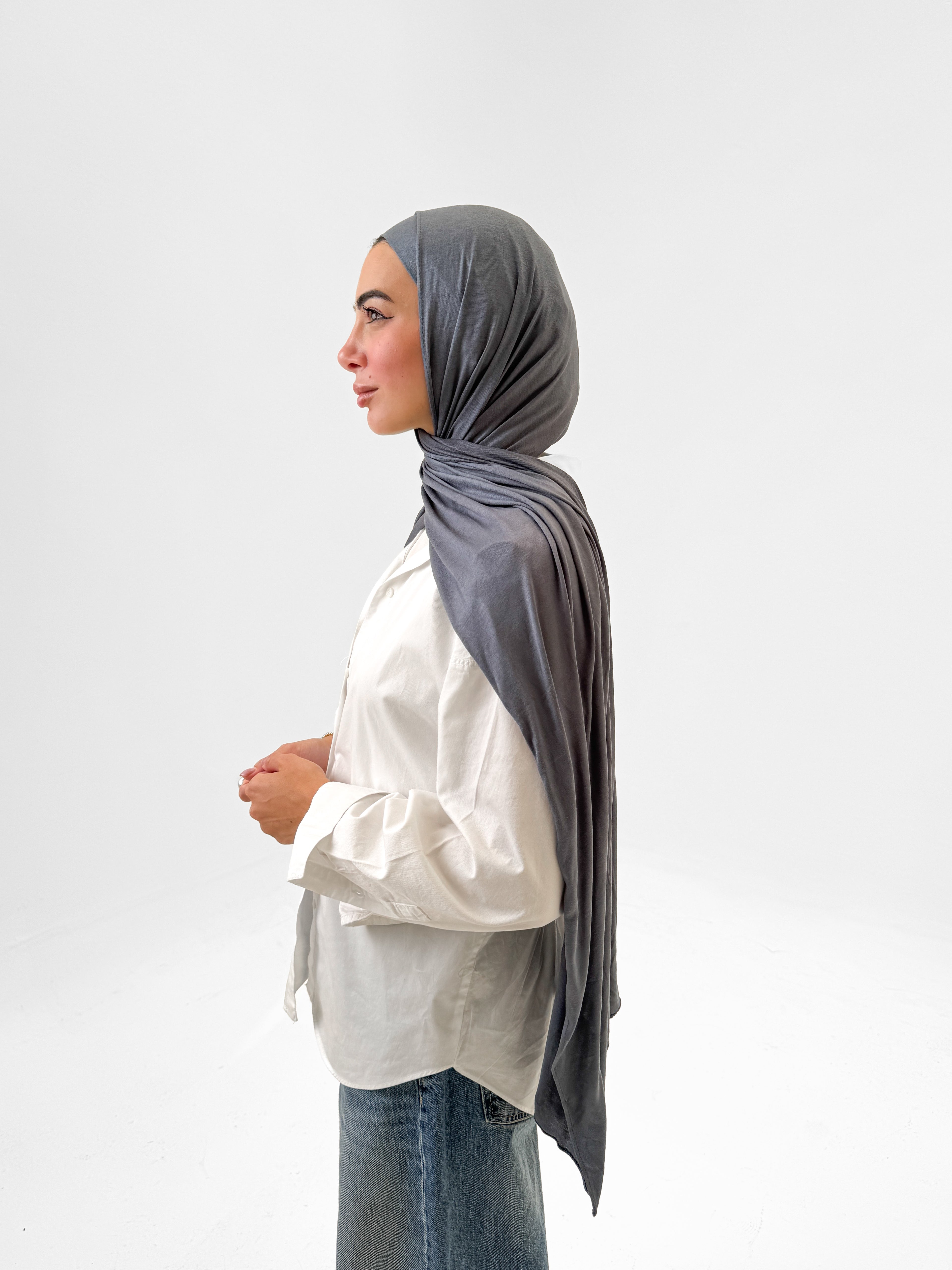 Comfort Lycra Scarf With Matching Cap - Iron Grey