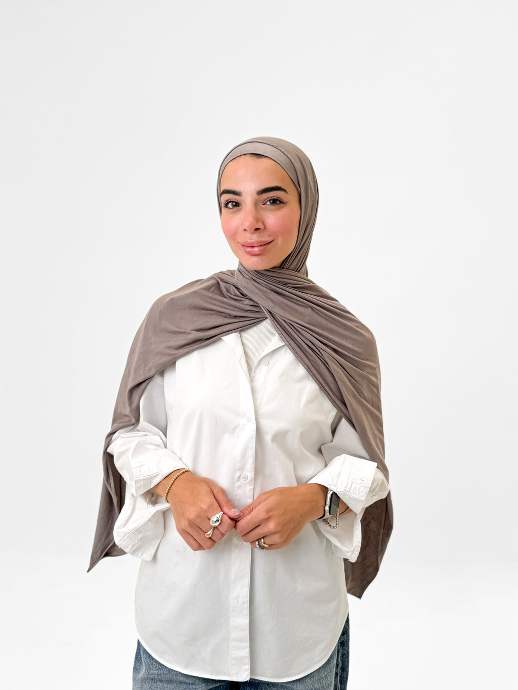 Comfort Lycra Scarf With Matching Cap - Deep Tupe