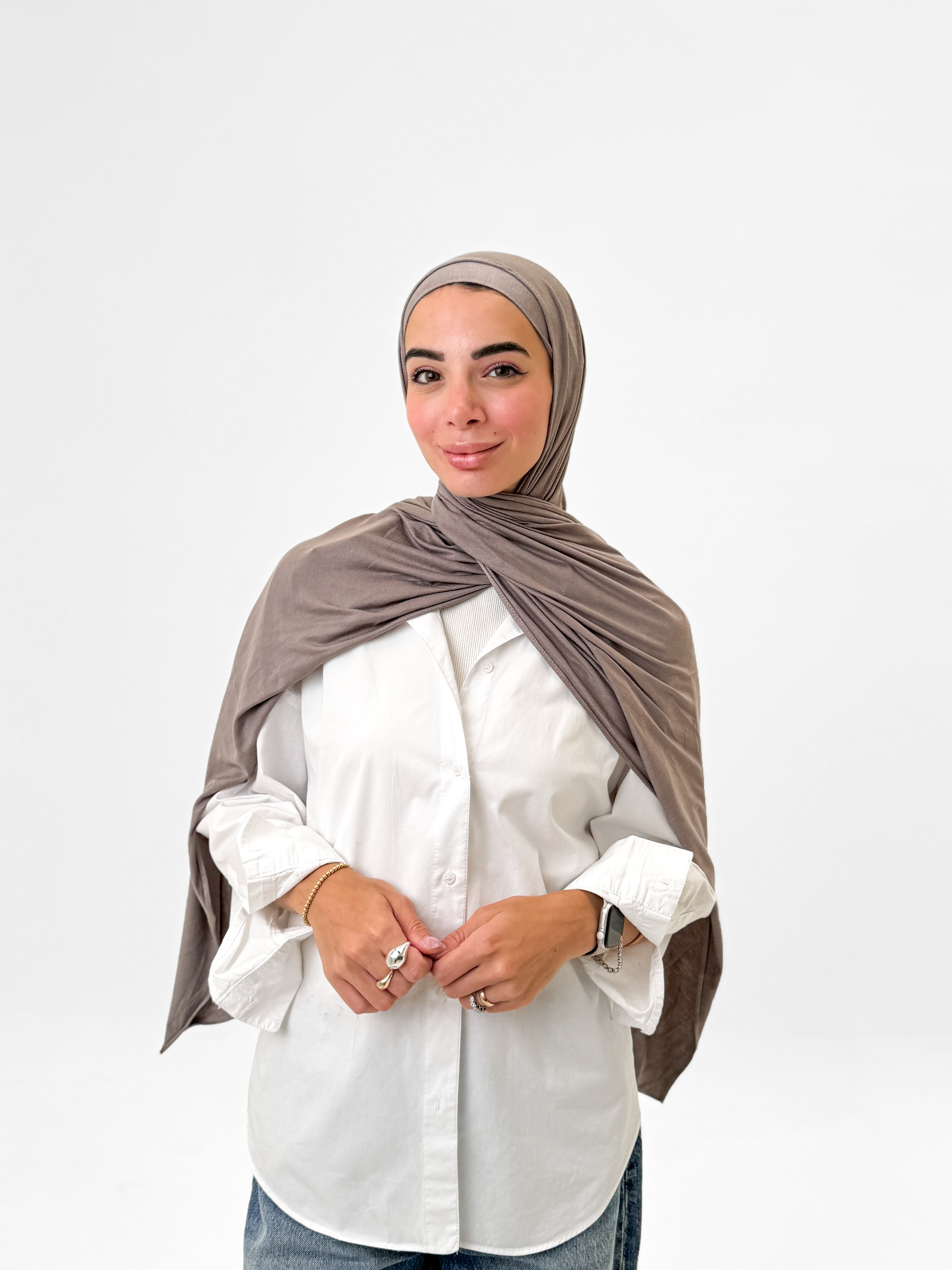 Comfort Lycra Scarf With Matching Cap - Deep Tupe