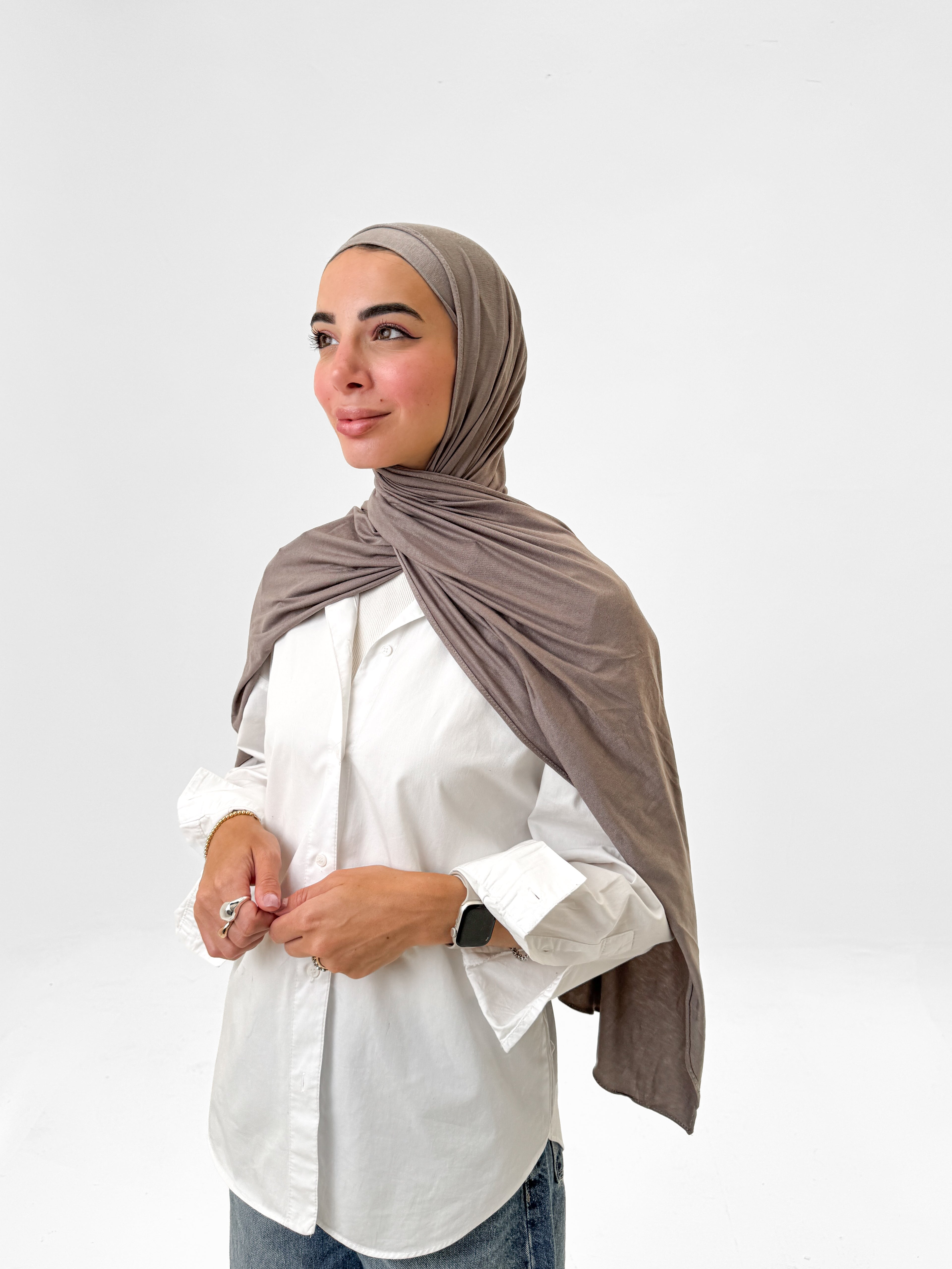 Comfort Lycra Scarf With Matching Cap - Deep Tupe