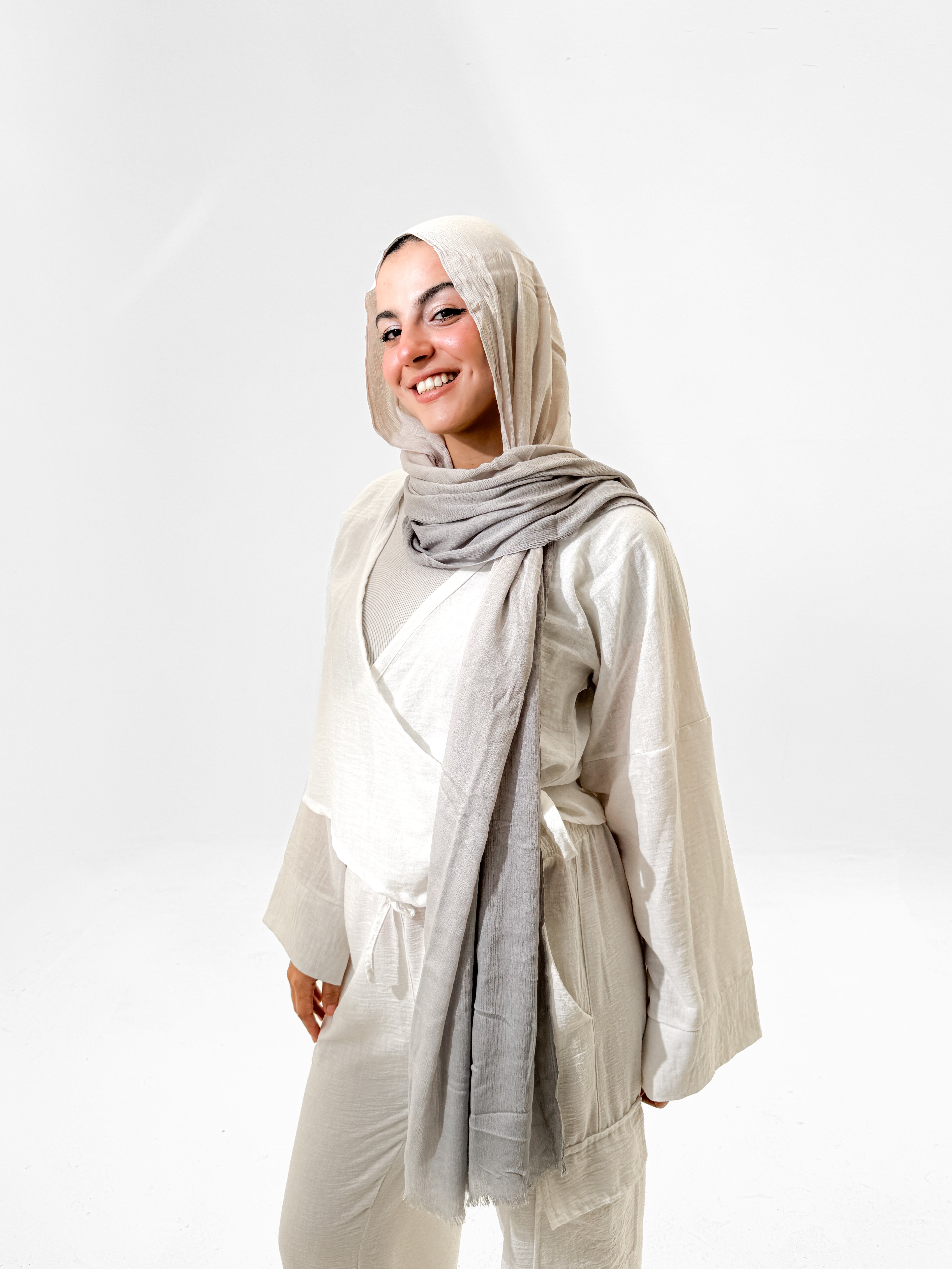 Gradient Linen scarf - Griesh & Off White