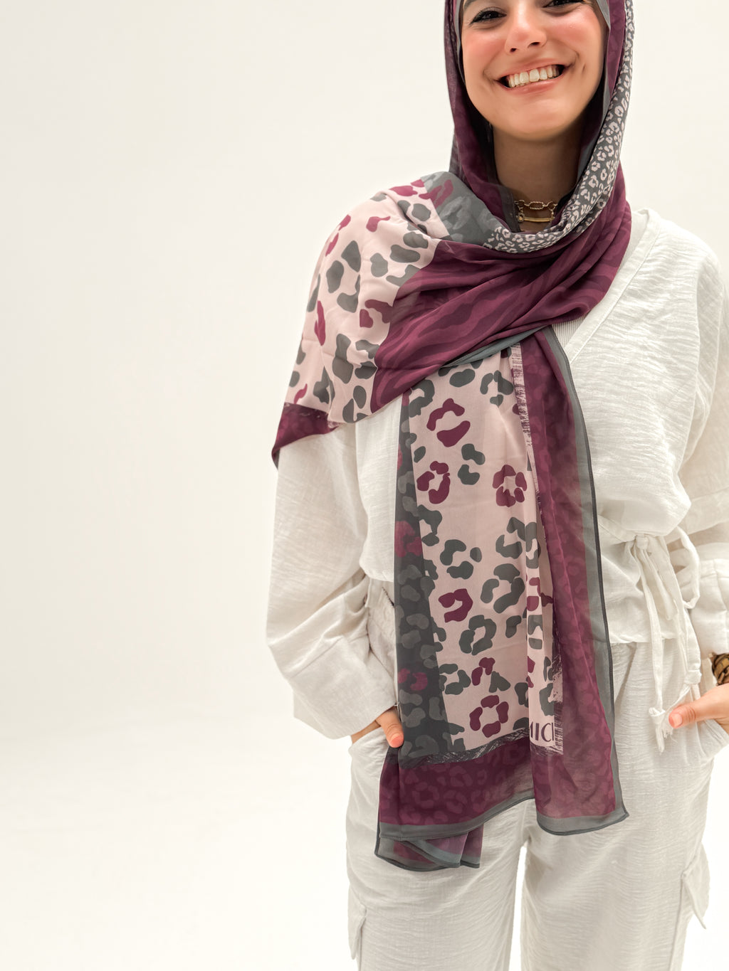 Blush Safari Chiffon Scarf