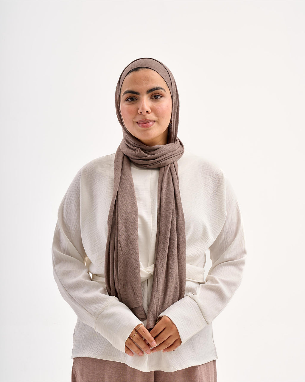 Light Weaves lycra scarf - Cafe