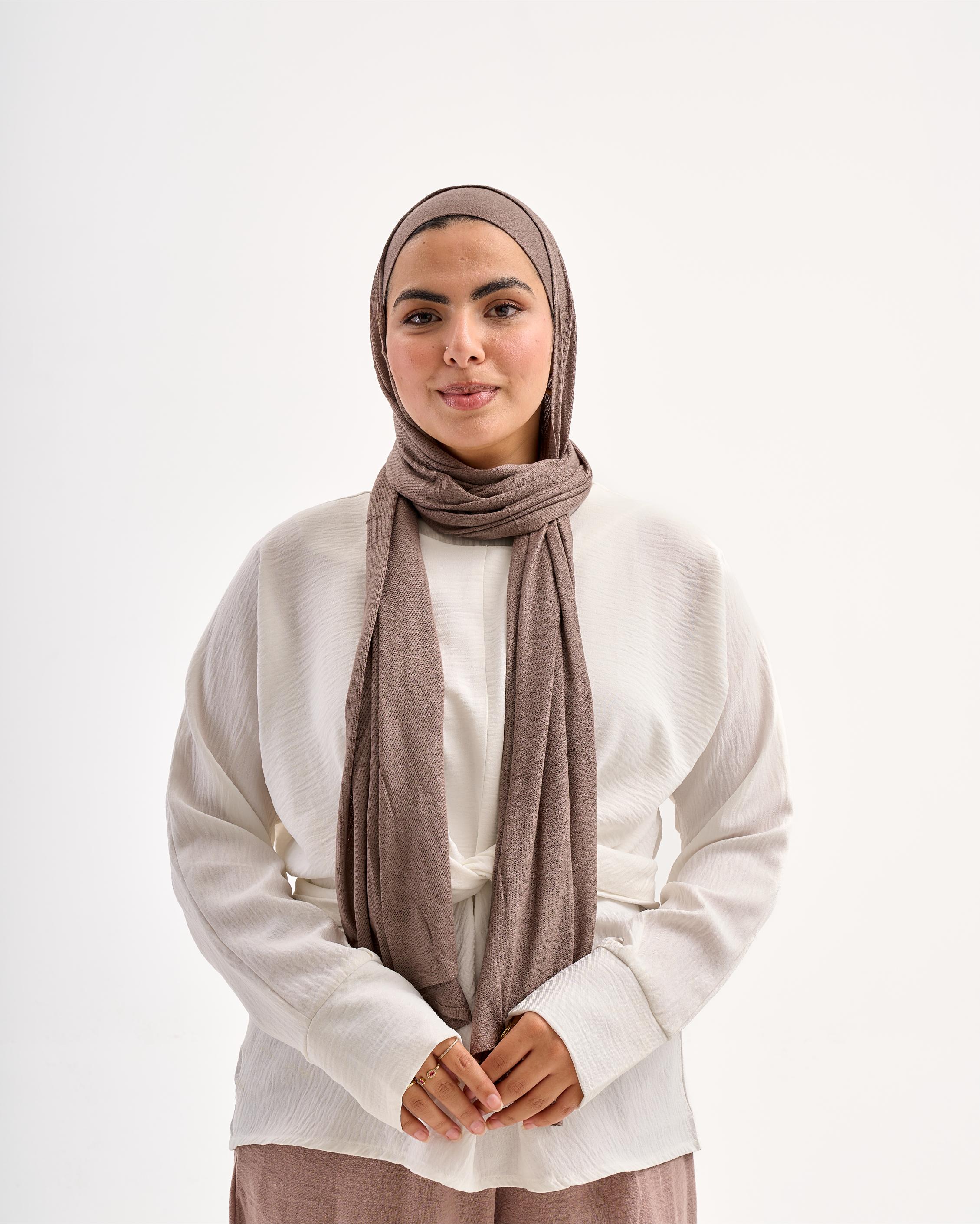 Light Weaves lycra scarf - Cafe