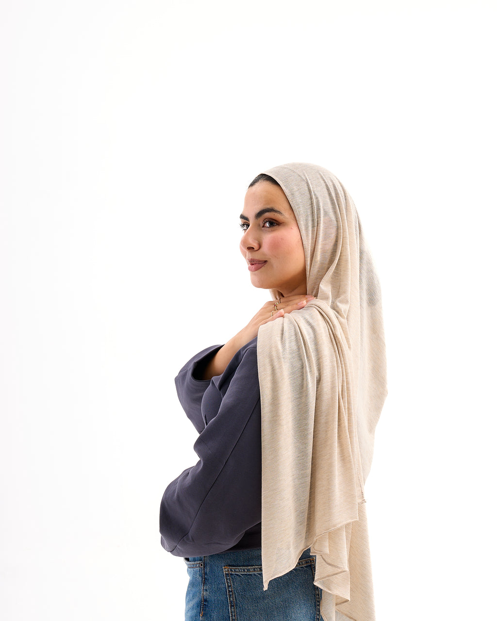 Offwhite - Light Striped Cotton Scarf