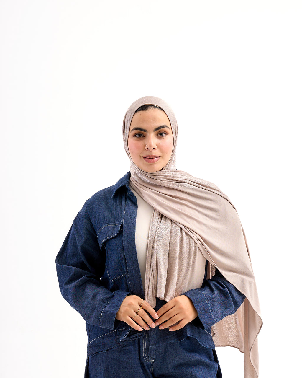 Serene Dual Stretch Scarf - Light cafe