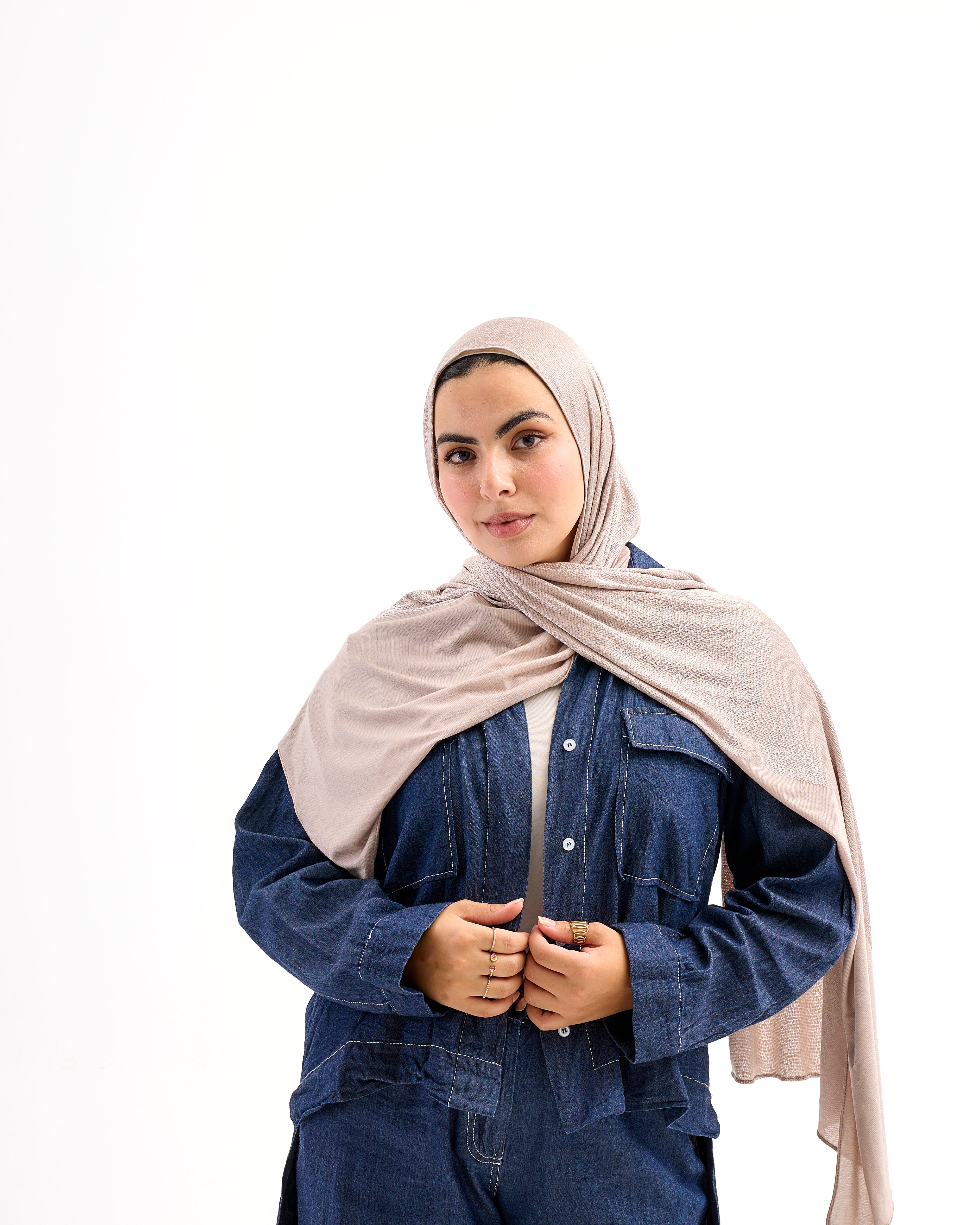 Serene Dual Stretch Scarf - Light cafe