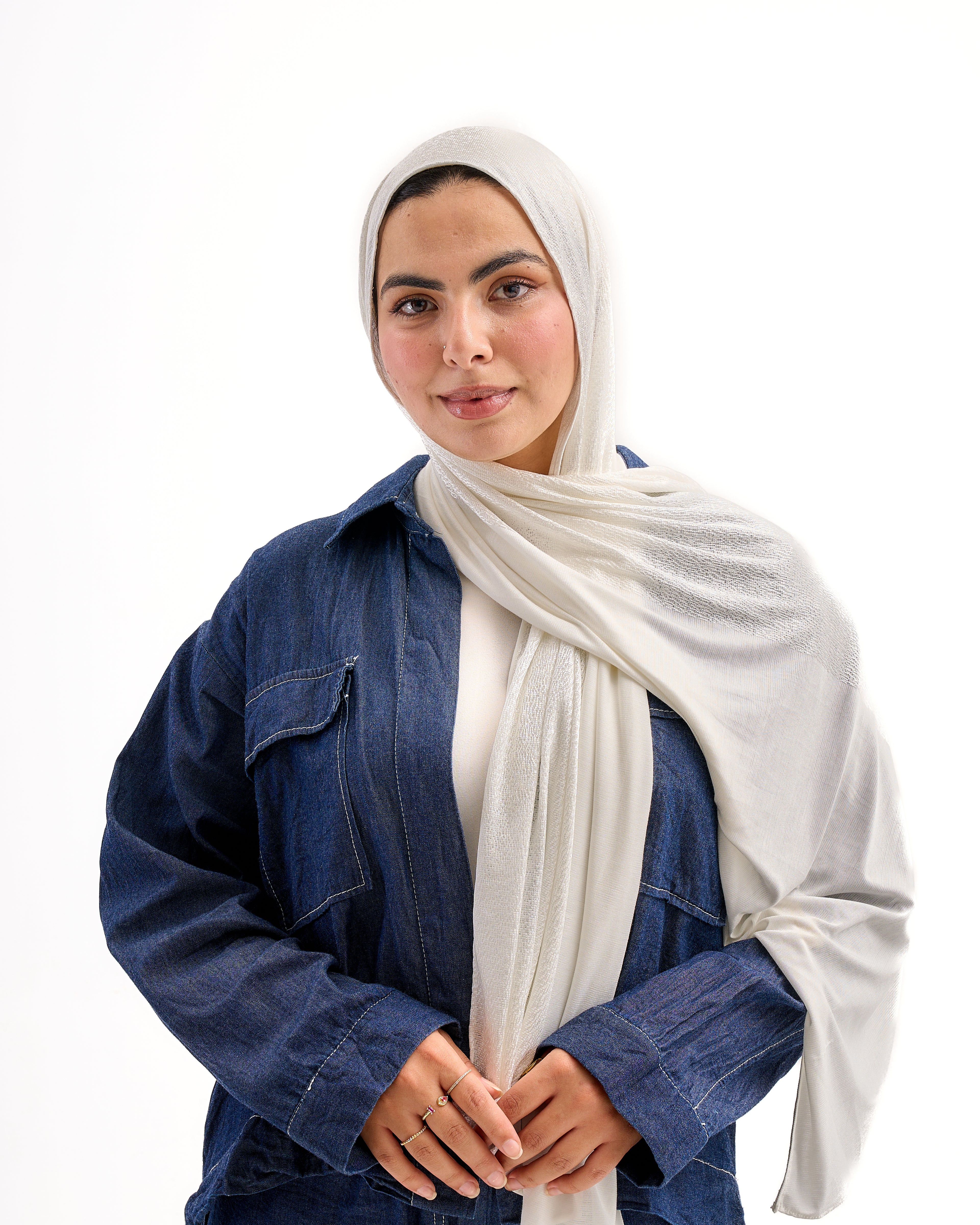 Serene Dual Stretch Scarf - Off white