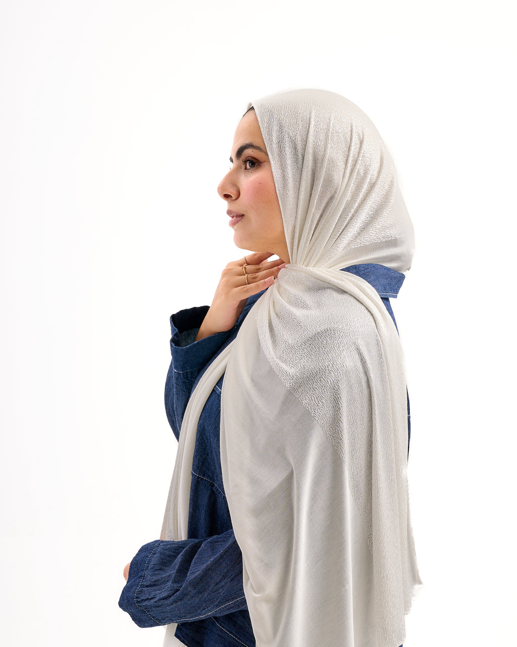 Serene Dual Stretch Scarf - Off white