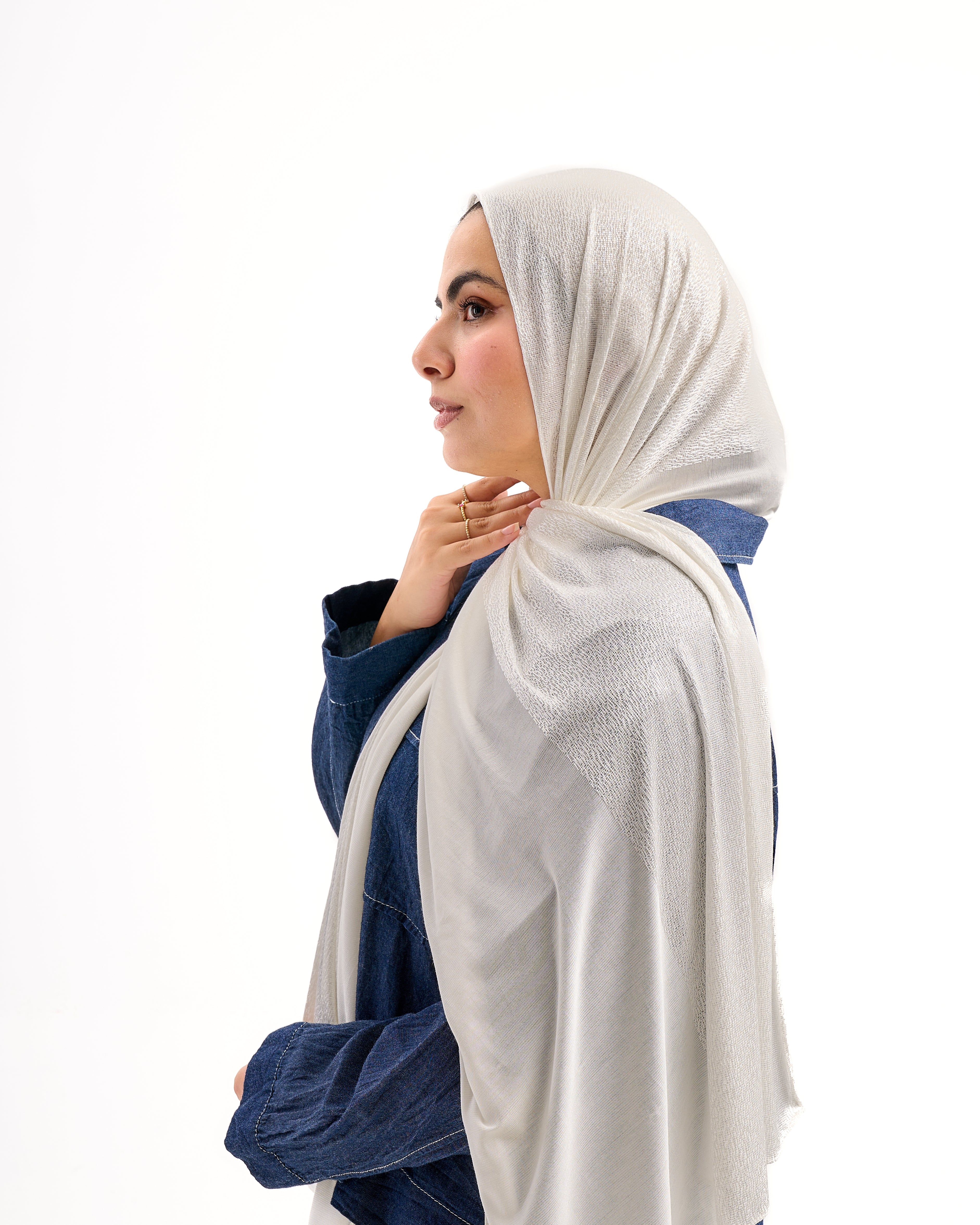 Serene Dual Stretch Scarf - Off white
