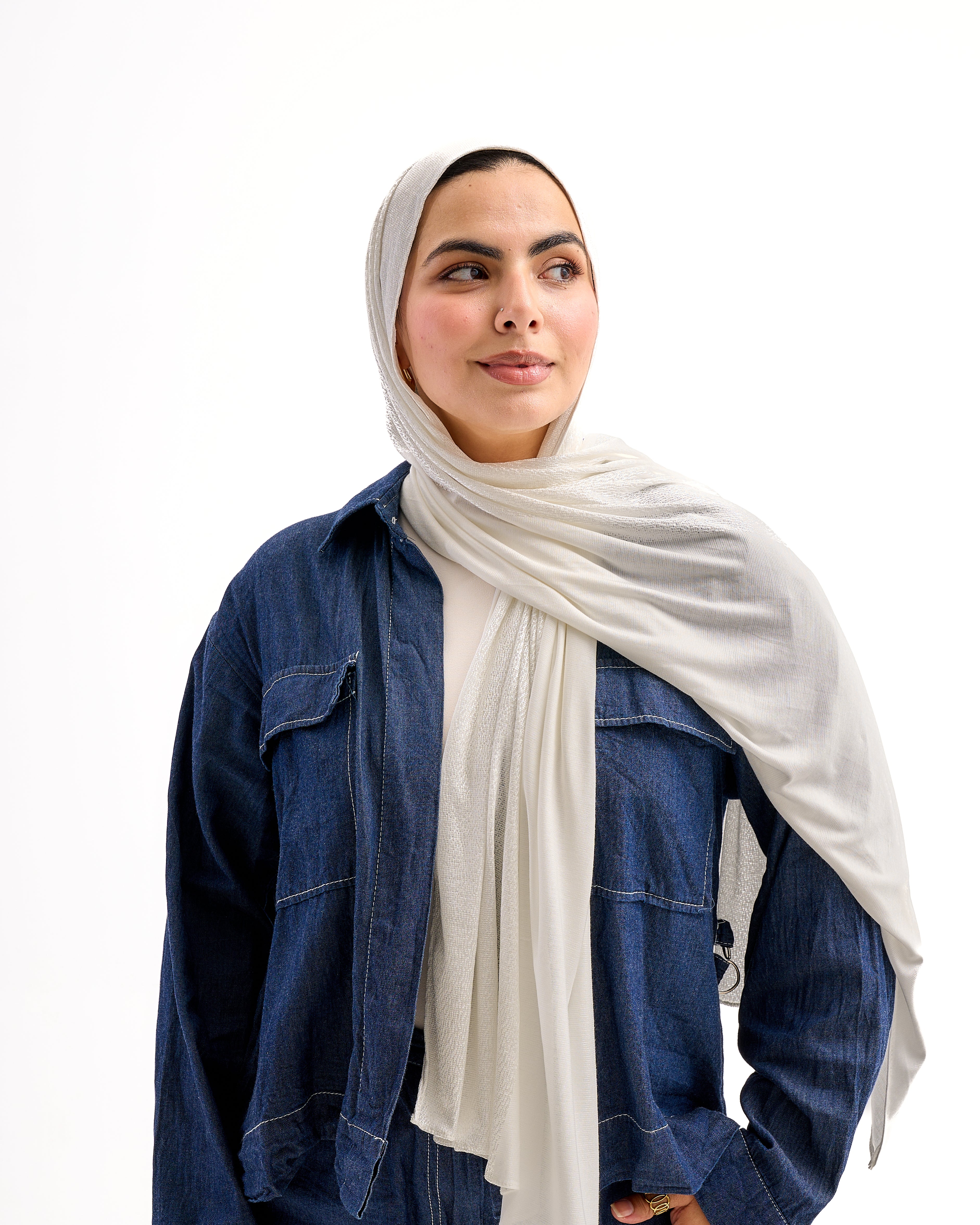 Serene Dual Stretch Scarf - Off white