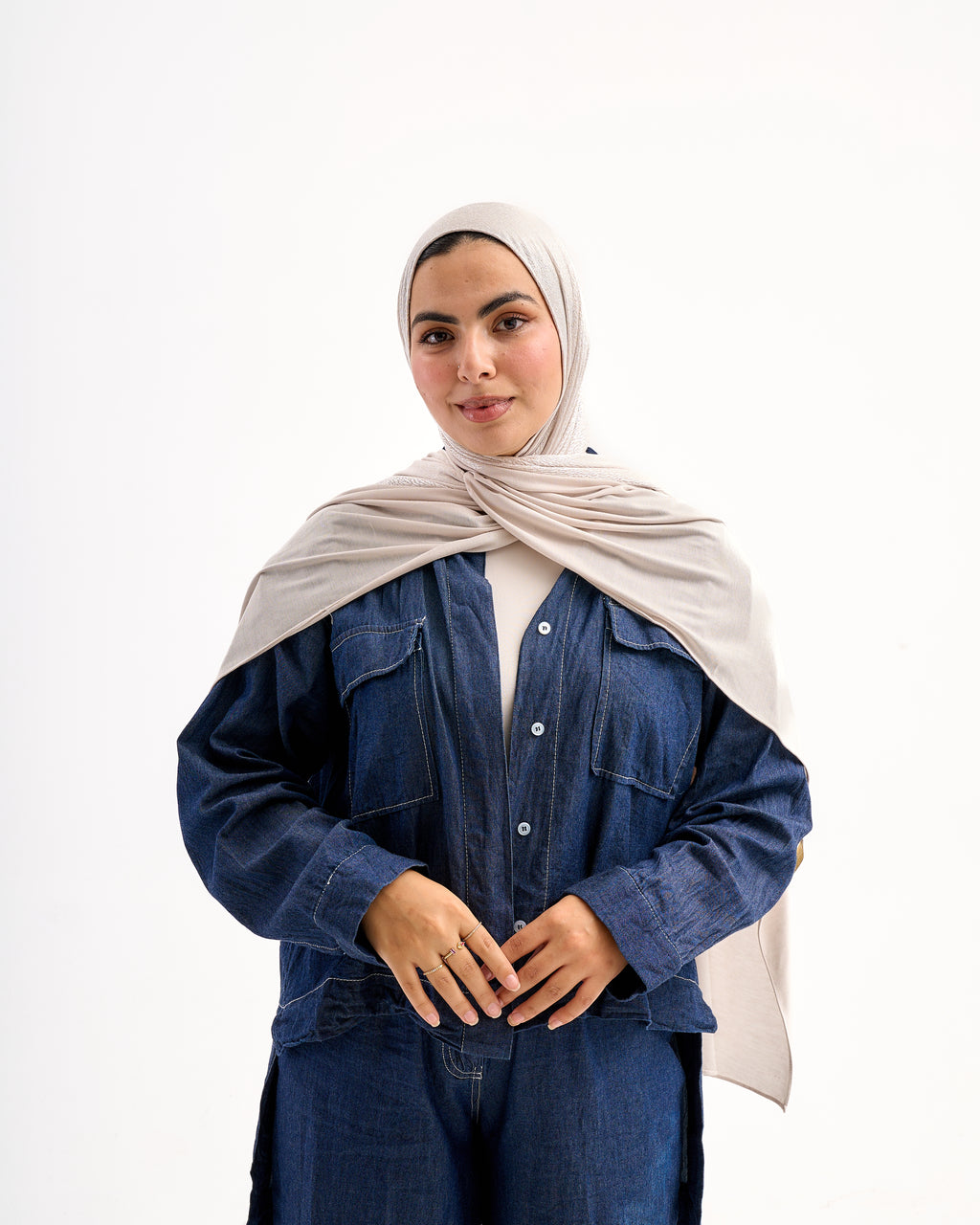 Serene Dual Stretch Scarf - Light cerem