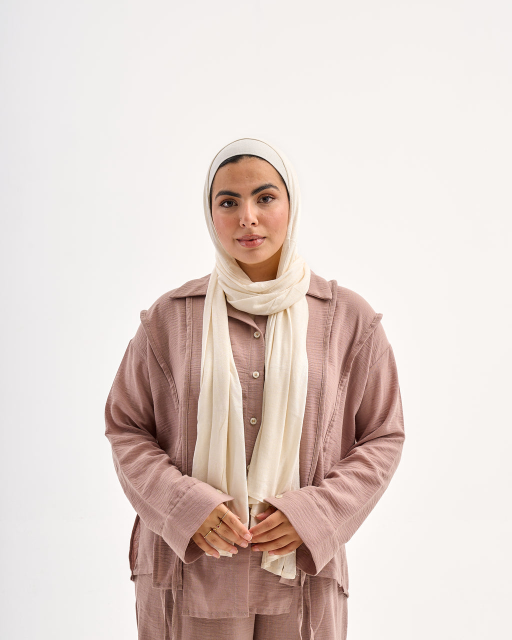 Light weaves lycra scarf - Off white