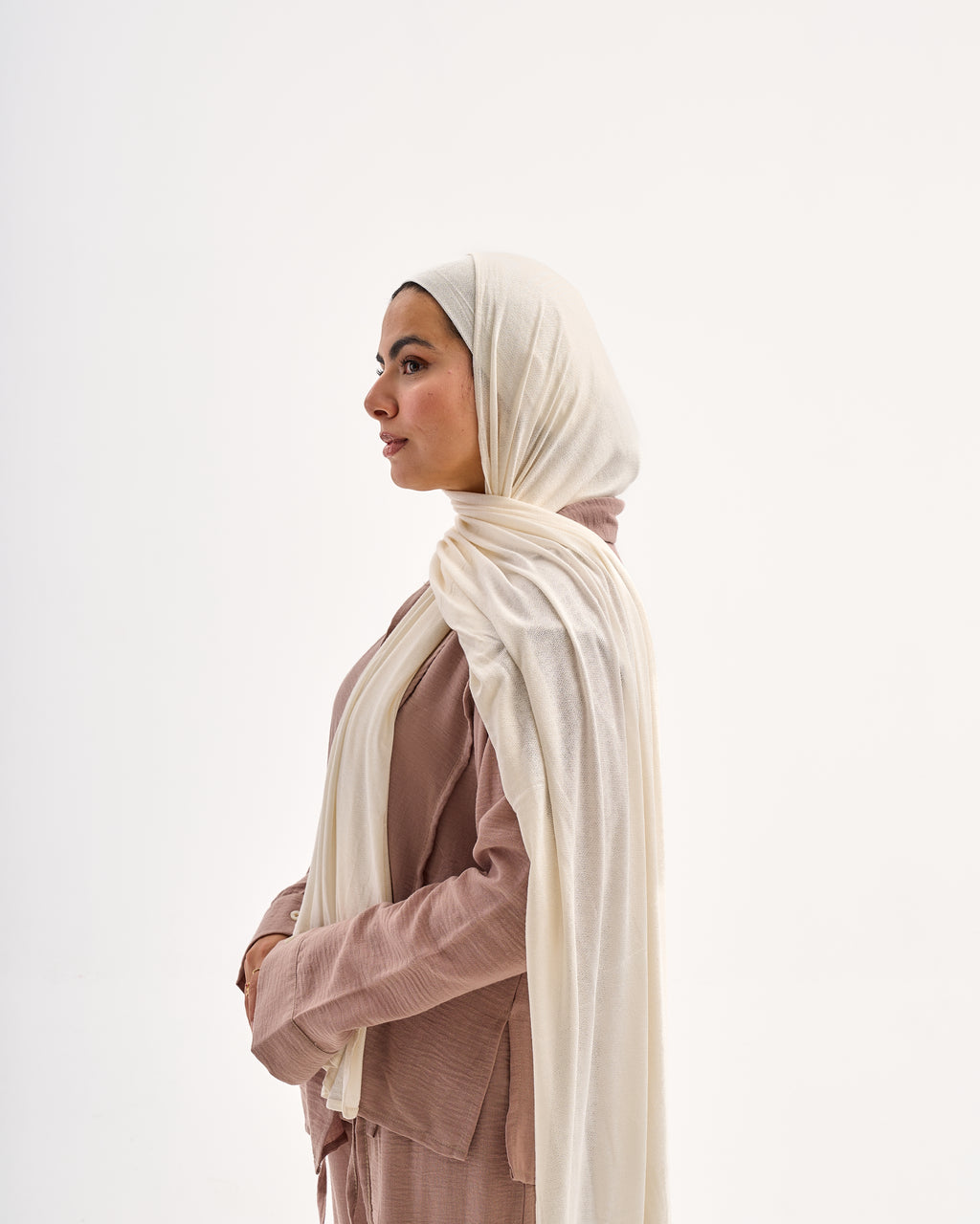 Light weaves lycra scarf - Off white