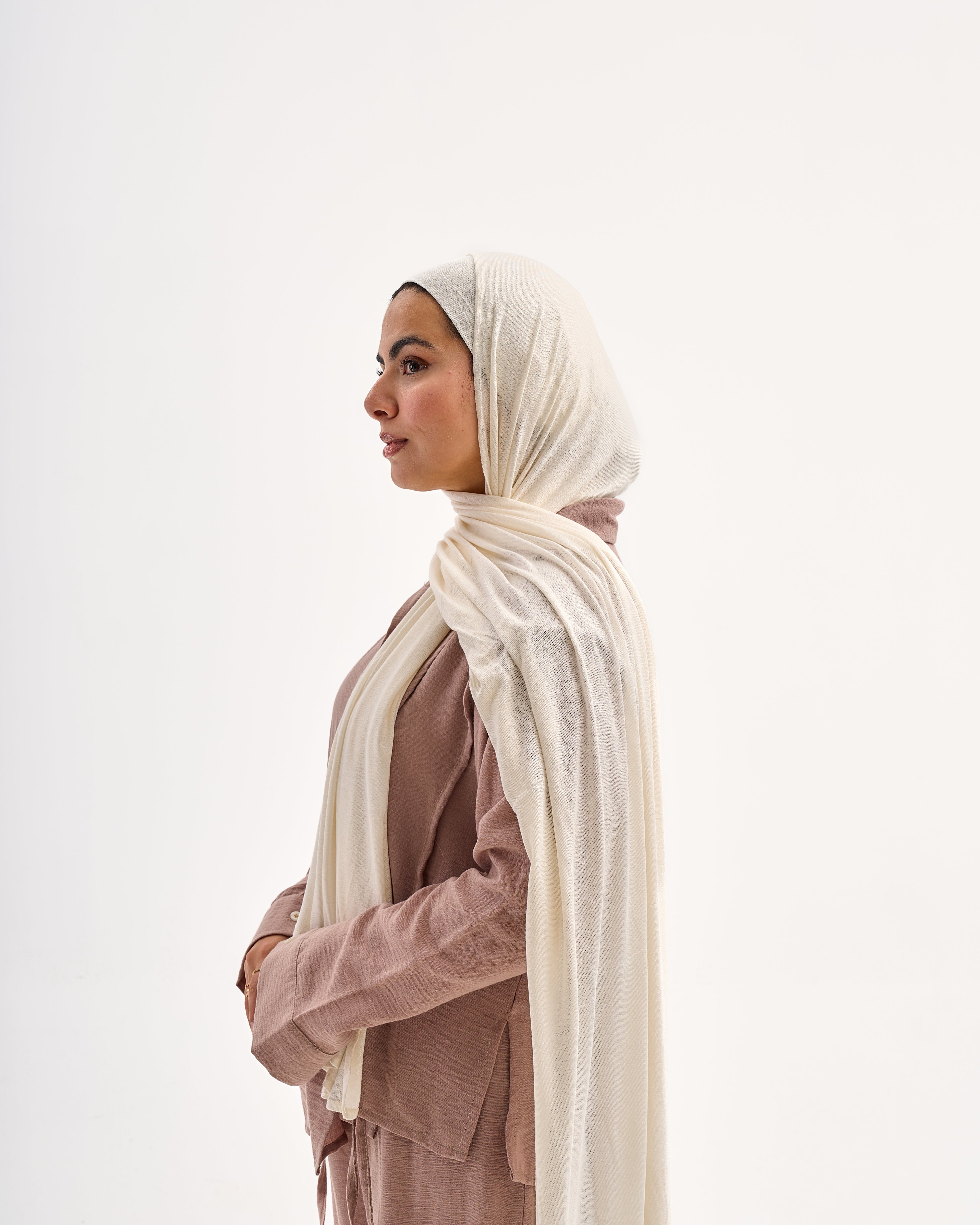 Light weaves lycra scarf - Off white