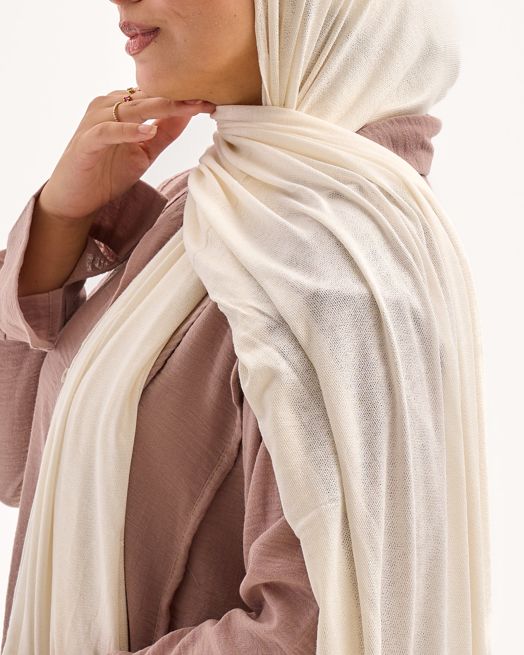 Light weaves lycra scarf - Off white