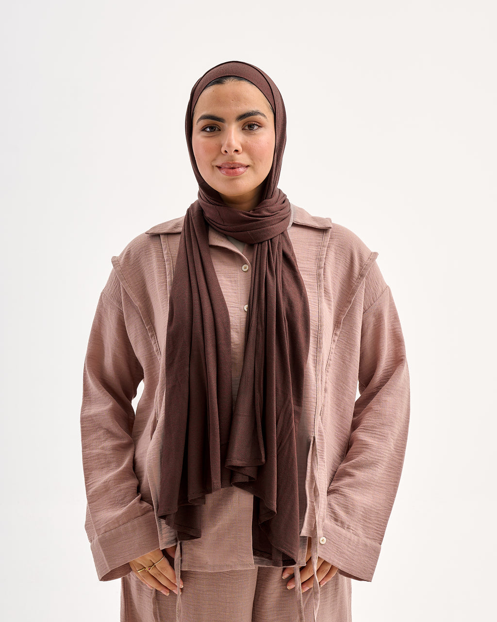 Light Weaves lycra scarf - Light Brown