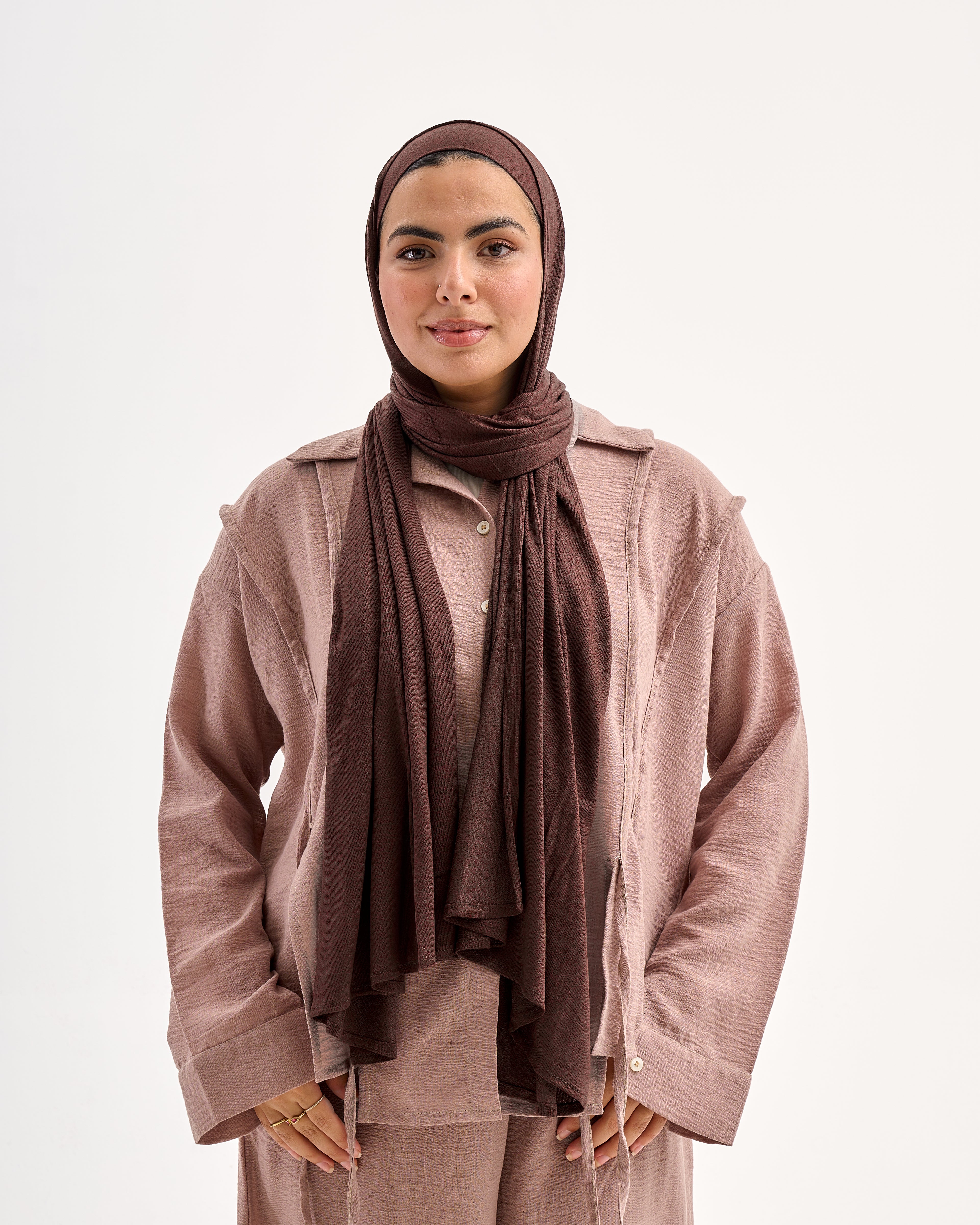 Light Weaves lycra scarf - Light Brown